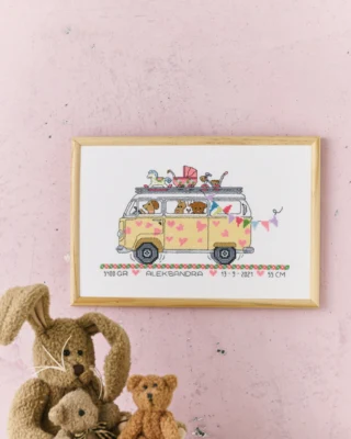 Zestaw do haftu Autobus dziewczęcy R5799 30 x 20 cm