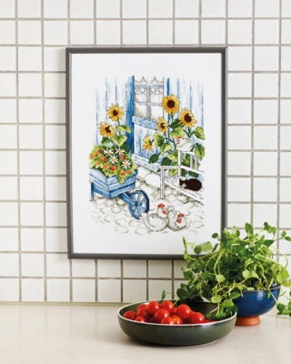 Zestaw do haftu Kury na podwórku R 5701 30 x 40 cm