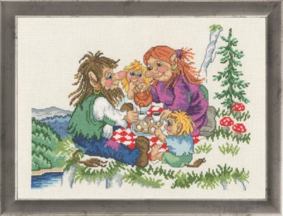 Zestaw do haftu Rodzina Trolli 37 x 29 cm R5399