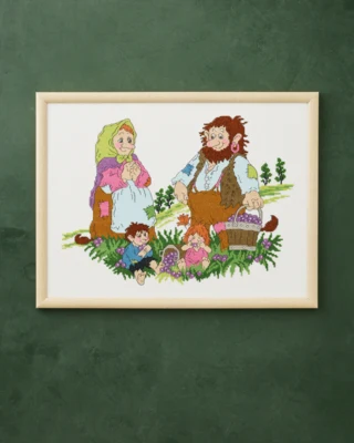 Zestaw do haftu Zbieracze jagód 40 x 30 cm