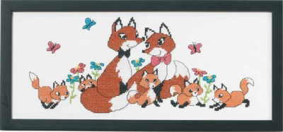 Zestaw do haftu Rodzina lisów 36 x 15 cm