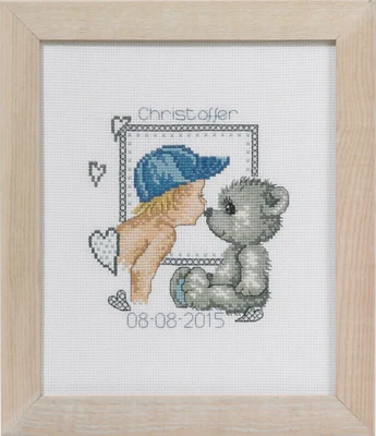 Zestaw do haftu Misio całuje Krzysia 19 x 23 cm