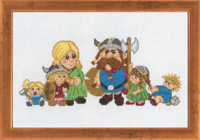 Zestaw do haftowania Rodzina wikingów 29 x 19 cm