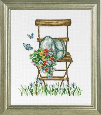 Zestaw do haftu Krzesło z kwiatami R5025 26 x 21 cm