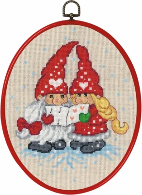 Zestaw do haftu Para Mikołajów śpiewających 20 x 26 cm