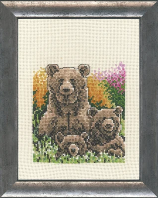 Zestaw do haftowania Niedźwiedź z młodymi R5300/00 16 x 21 cm