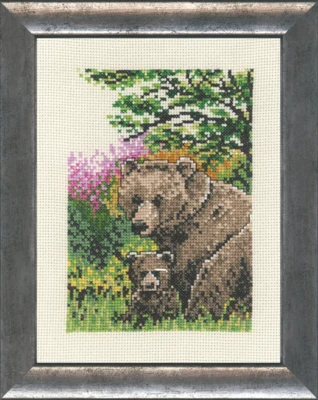 Zestaw do haftu Niedźwiedź z młodymi 5300/00 16 x 21 cm