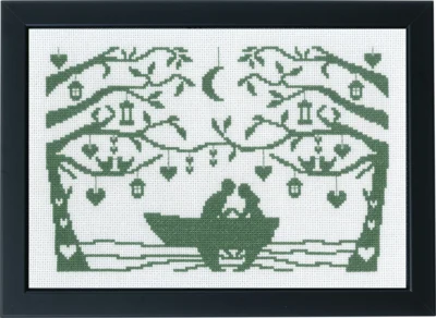 Zestaw do haftu Para w łódce wiosłowej 29 x 20 cm