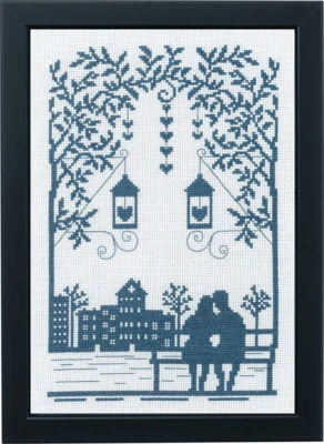 Zestaw do haftu Para na ławce 29 x 20 cm