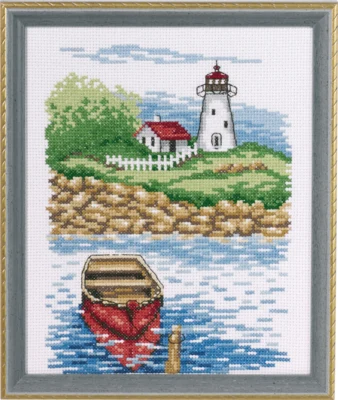 Zestaw do haftu Latarnia morska i łódka 17 x 21 cm