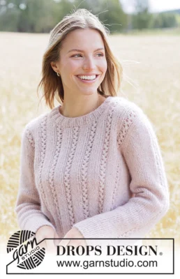 267-10 Rose Pearl Sweater by DROPS Design