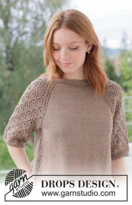 268-10 Tea Time Lace Sweater by DROPS Design
