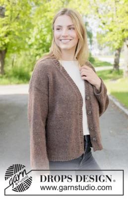 272-39 Oak Spirit Cardigan by DROPS Design